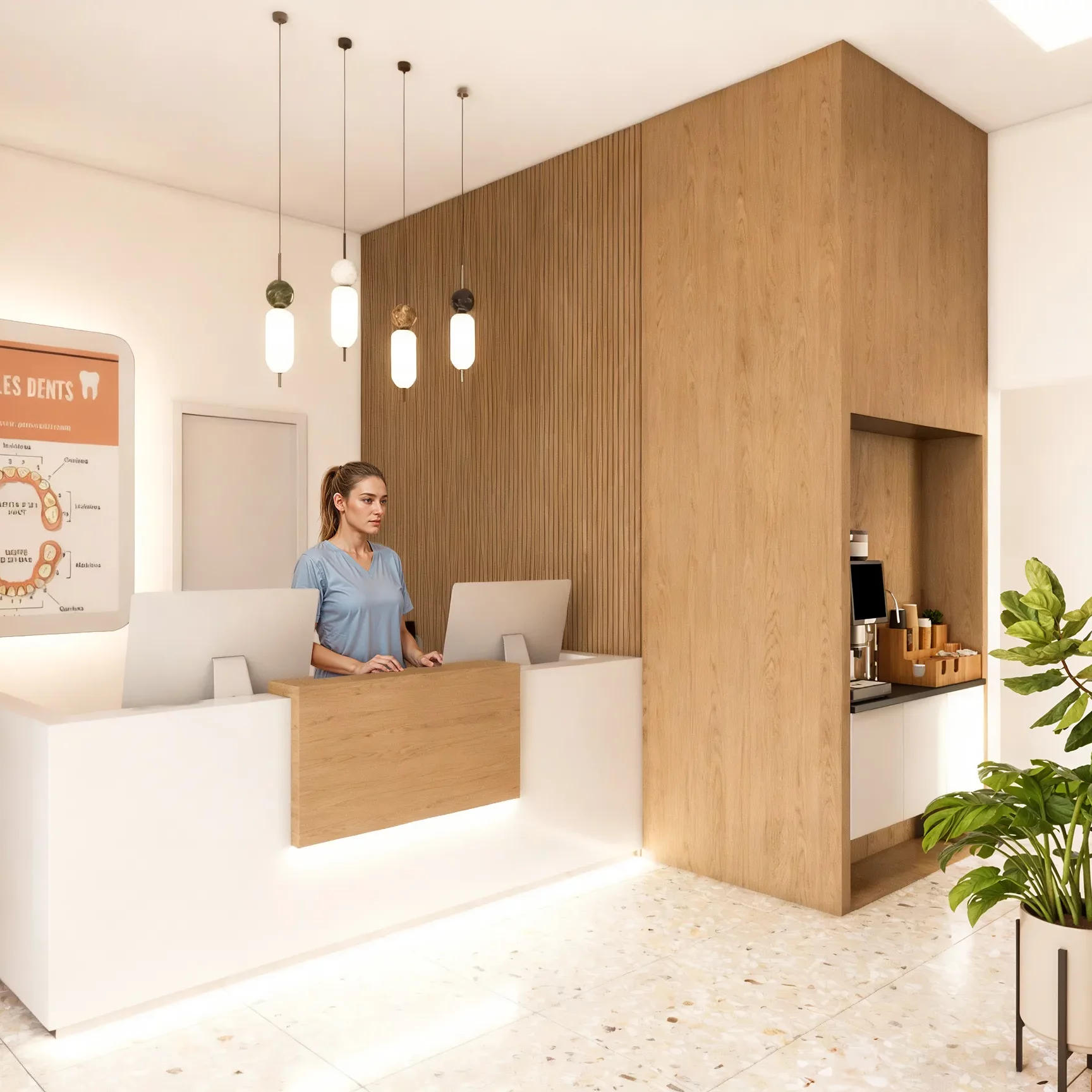 cabinet dentaire design, architecture cabinet médical, architecte santé Paris, transformation maison en cabinet médical, aménagement cabinet dentaire, architecture intérieure médicale, cabinet dentaire haut de gamme, EFi Studio, architecte ERP santé, design espace médical, rénovation cabinet médical