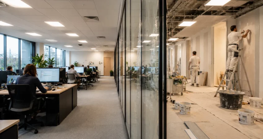Rénover des bureaux occupés sans interrompre l’activité avec votre architecte rénovation bureaux  