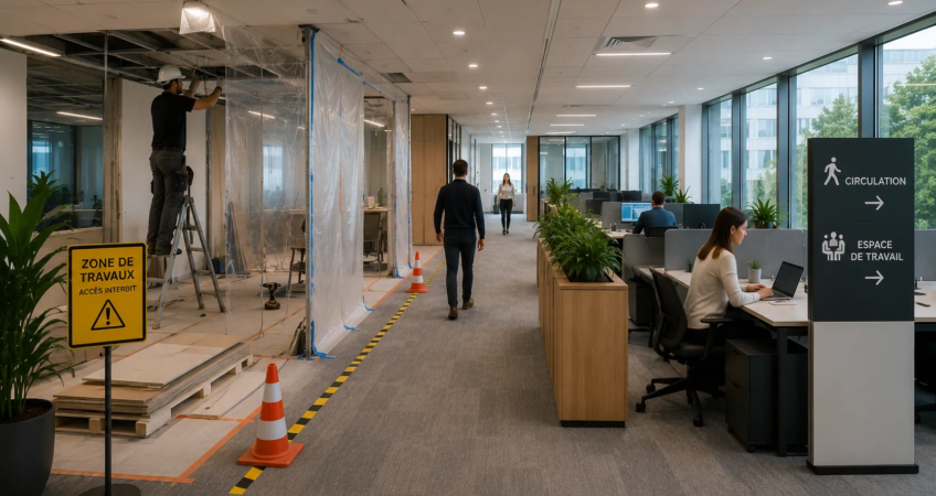 Rénover des bureaux en site occupé : méthode, phasage et sécurité  