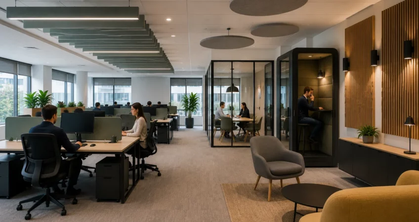 Acoustique des bureaux : quelles solutions pour réduire le bruit au travail ?  